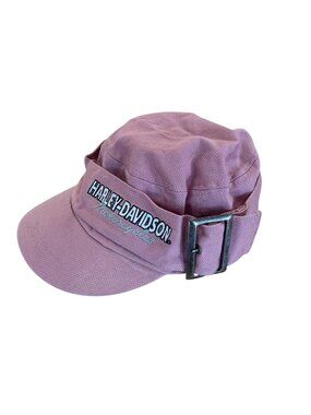 Harley Davidson Women's Embroidered Military-Style Pink Cap Newsboy Hat